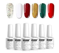 Christmas Collection Vishine Gel Nail Polish Set - Winter Glitter Series 6 Colors Nail Art Set, UV LED Soak Off Gel, 8ml
