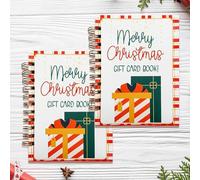 Christmas College Survival Gift Card Book, Spiral Bound Gift Book Keepsake 5x7 Pages, DIY Christmas Card Holder for College Students, Care Package for University Students from Parents(2pcs)