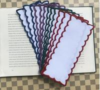 Christmas Color Edged,16ct Cotton aida Scalloped Edge Cross Stitch Aida Fabric Bookmark Kit,Blank aida Fabric Bookmarks to Cross Stitch, Pack of 12