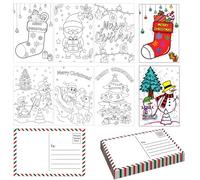 Christmas Color Your Own Postcards Blank 4x6 inch Postcards 6 Designs Coloring Merry Xmas Greeting Cards for Family School Classroom Party Favors