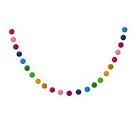 Christmas Colorful Wool Pom Pom Party Tree DIY Hanging Decoration 2m Rainbow Felt Ball Garland