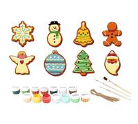 Christmas Coloring - Christmas Ornament Kit | DIY Holiday Craft Set for Kids | Paint Gingerbread Ornaments - Home Decorations for School Offices Apartment Dormitory Party Thanksgiving Seasona