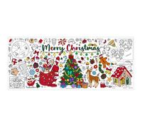 Christmas Coloring Poster, Enhance Festive Atmosphere, 76x183cm, Blank Doodle Art Banner, Giant Holiday Poster, Sturdy And Safe Design, For Schools Homes Dorms
