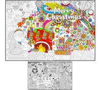 Christmas Coloring Poster for Adults and Kids - Large Coloring Posters for Classroom Wall Size - Giant Mandala Tablecloth Art Activities - Huge Jumbo Adult Poster to Color - Big Coloring Sheet Winter