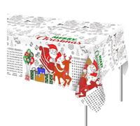 Christmas Coloring Tablecloth, 53.9x107.9 Inch Christmas Paper Colour In Table Cloth Christmas Colouring Poster Giant Xmas Table Cover Decor for Kids Home Classroom Activities Party Favors