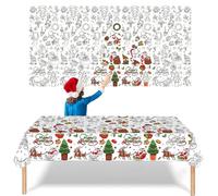 Christmas Coloring Tablecloth for Kids,137*274cm Giant Xmas Colouring Table Cloth,Paper Tablecloths Forest Animals Rectangular Table Cover for Party,Art Coloring Educational Tablecloth,Christmas Decor