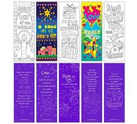 Christmas Colouring Bookmarks, Pack of 10, Jesus, King, Love, Peace, Hope