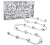 Christmas Concepts® 1.8m (5ft 9") Silver Mirror Bauble Bead Garland - Party & Christmas Decorations