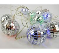 Christmas Concepts® 10 Multi Colour LED Disco Mirror Ball Lights - 2m (6.6ft) - Mains Operated - Party Lights - Retro Decoration.