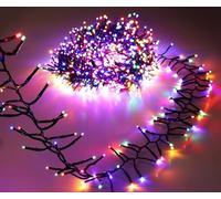 Christmas Concepts® 1000 Multi-Coloured LED Cluster Christmas Lights - 12 Metre / 40 Foot - Comes with 8 Function Controller