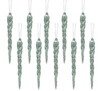 Christmas Concepts® 12cm Glitter Icicle Decorations Christmas Tree Trims (MINT GREEN, 10)
