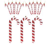 Christmas Concepts® 15 Piece Red & White Candy Cane Bundle - 3 x 250mm (9.8") Giant Candy Canes & 12 x 130mm (5") Candy Canes - Glitter Christmas Tree Decorations