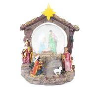 Christmas Concepts® 180mm (7.2") Musical Christmas Resin Decoration Nativity Scene Water Globe + Colour Changing LED Lights