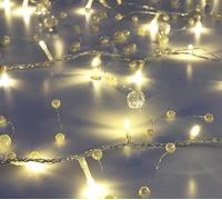 Christmas Concepts® 2.7M Ivory Beaded Garland 50 Clear Micro Lights-Home Or Christmas Lights