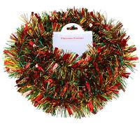 Christmas Concepts® 2 Metre Chunky/Fine Christmas Tinsel - Christmas Decoration Tinsel (Red/Green/Gold)