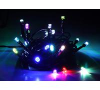 Christmas Concepts® 20 Multi Colour Slow Colour Changing LED Lights with 5m (16.4ft) Black Cable -Party Lights - Decorations - Indoor Lighting