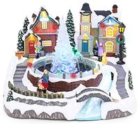 Christmas Concepts® 270mm (10.6") LED Light Up Village Scene with Real Water Fountain and Music - Battery Operated - Christmas Village - Recommended For Christmas Decoration