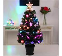 Christmas Concepts® 3ft (32") Green Christmas Tree with Fibre Optics and Stars and Baubles