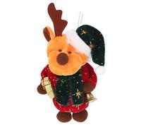 Christmas Concepts® 4" Angela's Sparkle Fabric Hanging Reindeer Christmas Tree Decoration - Reindeer With Green Hat - Cute Christmas Decorations