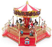 Christmas Concepts® 400mm (16") Animated Christmas Carousel with Multi Coloured Chasing LED Lights and Music - Mains Operated - Christmas Village