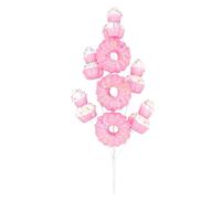 Christmas Concepts® 400mm (16") Cupcake & Donut Candy Theme Glittery Christmas Tree Pick - DIY Garland/Wreath/Flower Arrangements - Christmas Stem Ornaments (Pink)