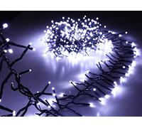 Christmas Concepts® 500 6M/20FT White LED Cluster Lights with 8 Function Controller - Indoor/Outdoor - Energy Efficient A++ - Christmas Lights