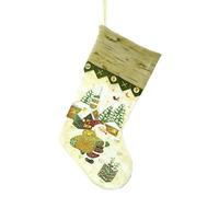 Christmas Concepts® 50cm (20") Felt Traditional Christmas Stocking With Santa Village Design - Rustic Effect