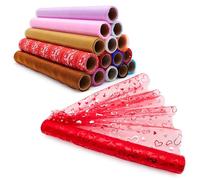 Christmas Concepts® 9 Metre x 40cm Sheer Organza Fabric- Christmas Event Decor - Party - Wedding Decoration - Table Runner - Dressmaking - Crafting Supplies (Red Hearts)