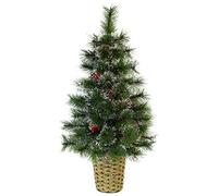 Christmas Concepts® 90cm (36") Decorated Frosted Wall Tree With Natural Cones & Berries - Wall Christmas Tree