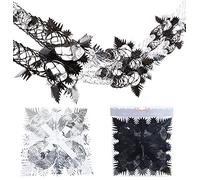 Christmas Concepts® 9ft x 1ft Large Square Foil Garland Festive Hanging Decoration - Christmas Trimming (Black & Silver)