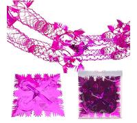 Christmas Concepts® 9ft x 1ft Large Square Foil Garland Festive Hanging Decoration - Christmas Trimming (Hot Pink)