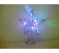 Christmas Concepts® Christmas Tree Top Star In Silver with Colour Changing LED Lights - Christmas Decoration