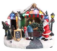 Christmas Concepts® LED Light Up Christmas Village Scene - 8" / 200mm (Santa's Tree Shop)