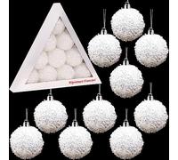 Christmas Concepts® Pack of 10-60mm (2.4") Christmas Tree Baubles - Iridescent White Sparkle Baubles