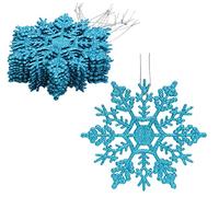 Christmas Concepts® Pack of 12-100mm (4") Glitter Snowflake Hanging Decorations - Christmas Decoration