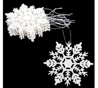 Christmas Concepts® Pack of 12-10cm Glitter Snowflake Hanging Decorations - Christmas Decorations (White)