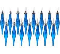 Christmas Concepts® Pack Of 15-8.5cm, 85mm (3.4") Droplet Baubles - Matte & Glitter Design - Christmas Baubles (Royal Blue)