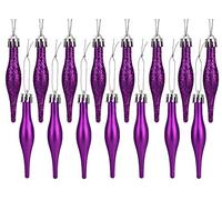 Christmas Concepts® Pack Of 15-8.5cm, 85mm (3.4") Droplet Baubles - Matte & Glitter Design - Christmas Baubles (Purple)