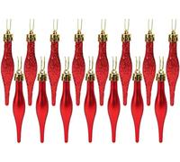 Christmas Concepts® Pack Of 15-8.5cm, 85mm (3.4") Droplet Baubles - Matte & Glitter Design - Christmas Baubles (Red)