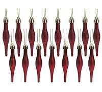 Christmas Concepts® Pack Of 15-85mm (3.4") Droplet Baubles - Matte & Glitter Design - Christmas Baubles (Rioja Red)