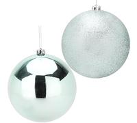 Christmas Concepts® Pack Of 2-200mm (8") Baubles - Shiny & Glitter Design - Giant Christmas Baubles (Mint Green)