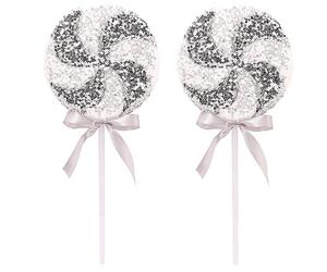 Christmas Concepts® Pack of 2 360mm (14,2") Giant Sparkly Sequin Lollipop Christmas Decoration - Christmas Tree Ornaments - 11 Colours Available