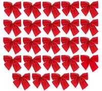 Christmas Concepts® Pack Of 24-50mm (2") Red Velvet Bows - Traditional Christmas Decorations