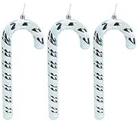 Christmas Concepts® Pack of 3-250mm (10") Extra Large Candy Cane Baubles - Shiny & Glitter Decorated - Christmas Decorations (Ice Blue)