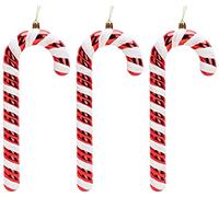 Christmas Concepts® Pack of 3-250mm (10") Extra Large Candy Cane Baubles - Shiny & Glitter Decorated - Christmas Decorations (Red)