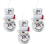 Christmas Concepts® Pack of 3-850mm (3,4") Snowman Mirror Effect Luxury Hanging Christmas Tree Baubles - Christmas Decorations