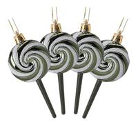 Christmas Concepts® Pack of 4-110mm (4.3") Forrest Green Glittery Festive Lollipop Baubles - Christmas Tree Decorations