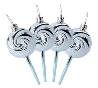Christmas Concepts® Pack of 4-110mm (4.3") Ice Blue Glittery Festive Lollipop Baubles - Christmas Tree Decorations