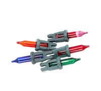 Christmas Concepts® Pack of 4 Multi-Colour Push In Spare Bulbs & 1 Fuse Bulb - 7v 0.98w - Replacement Bulbs
