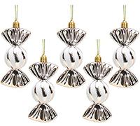 Christmas Concepts® Pack of 5-110mm Large Sweet Shaped Baubles - Shiny & Glitter Decorated - Christmas Baubles (Champagne)
